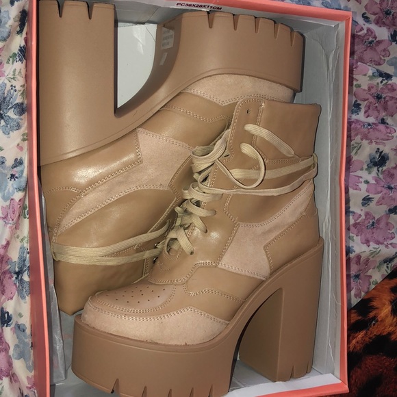 Nude Block Heel Booties - Picture 3 of 4